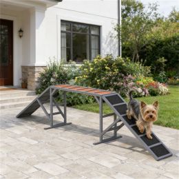 Dog agility equipment ramp, dog track, gray
