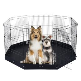 Dog Playpen, 8 Pcs 30"H x 24"W Panels Foldable Metal Pet Exercise Pen, Dog Fence Indoor and Outdoor Pen with Door, 600D Oxford Fabric Bottom Pad