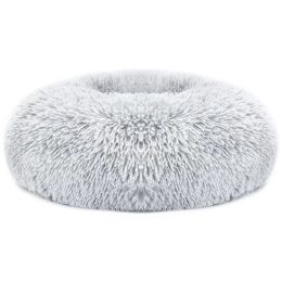 Pet Dog Bed Soft Warm Fleece Puppy Cat Bed Dog Cozy Nest Sofa Bed Cushion L Size (Option: Gray-L)