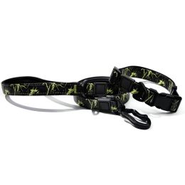 UV Printing Camouflage Embossed Pet Leash Set Is A Perfect Combination Of Style And Functionality Specially Designed For Pets' Outdoor Activities (Option: Green-15mm)
