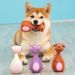 4pcs Cute Latex Dog Chew Toys With Sound, Interactive Biting Toys For Dental Health, Puppy Teething Pet Supplies (Option: Multicolor)