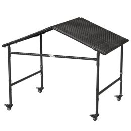 Outdoor Dog Shelter with Wheels, Portable Wicker Animal Shelter for Small and Medium Sized Dogs, Dark Brown (Option: Brown-720x550x90 mm)